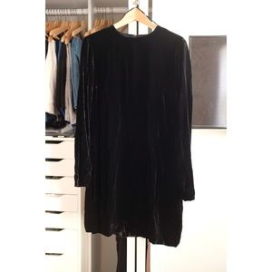 COS black long sleeve velvet dress